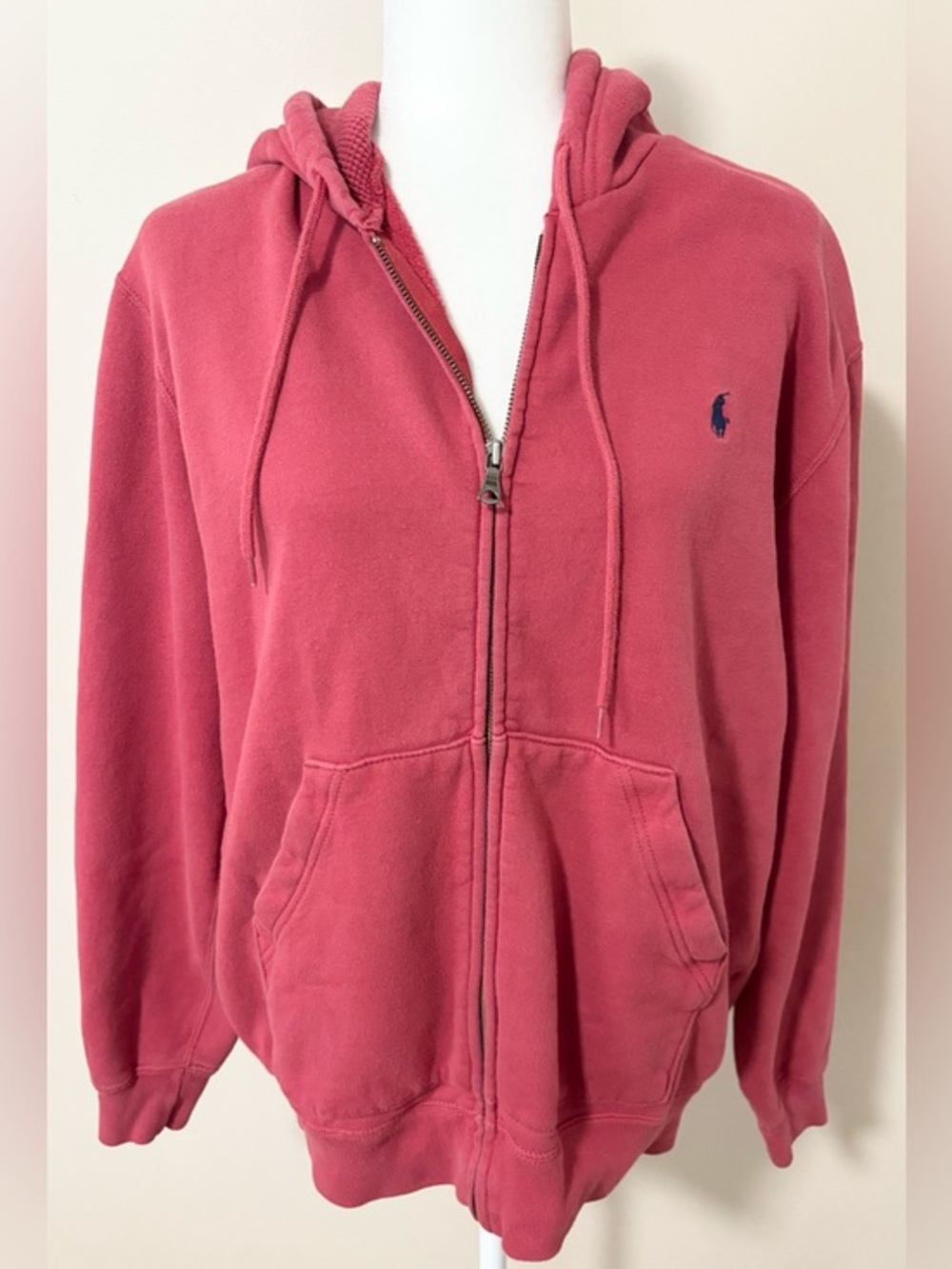 Polo Ralph Lauren Vintage Red Oversized‎ Full Zip Hoodie - Picture 2 of 6